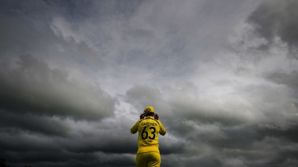 Ashleigh Gardner framed beneath stormy Irish skies