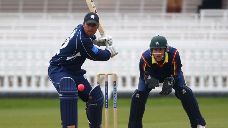 Qasim Sheikh bats for Scotland against MCC in a pink-ball trial match at Lord's in 2008
