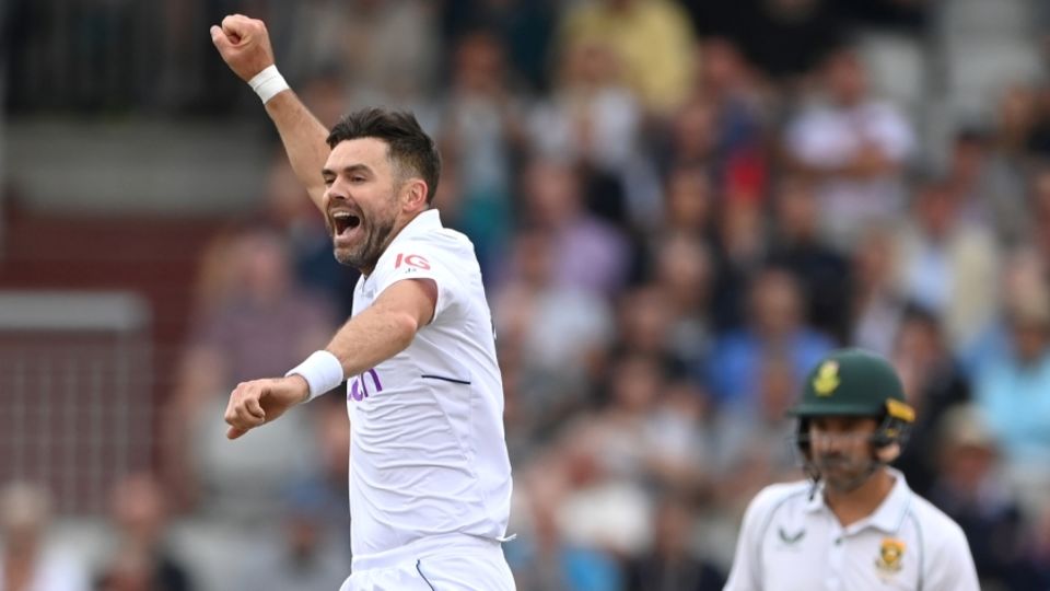 Playing his 100th home Test, James Anderson removed Sarel Erwee early in the first morning