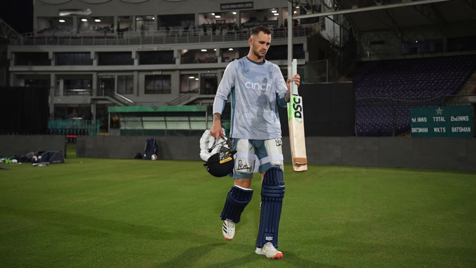 Alex Hales at England net practice