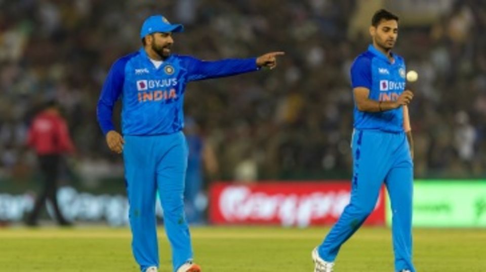 Rohit Sharma and Bhuvneshwar Kumar in the thick of it