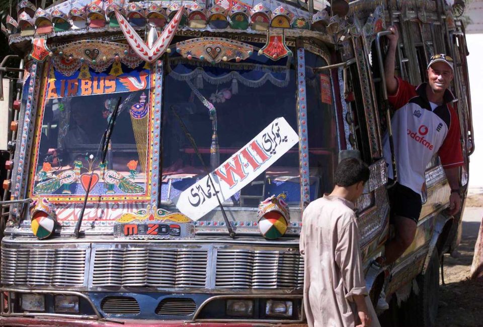 Hot wheels: Graham Thorpe gets the hang of local transport on England's 2000-01 tour of Pakistan
