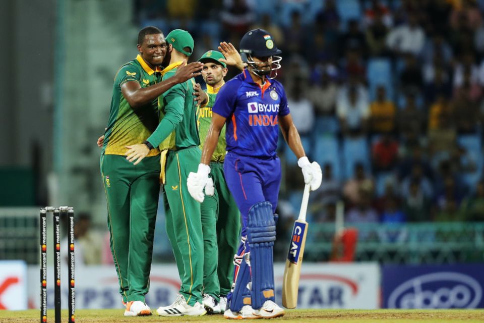 Lungi Ngidi removed Shreyas Iyer for the fourth time in as many ODI innings