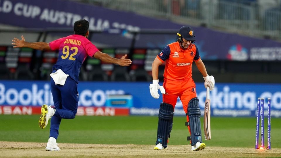 Junaid Siddique produced a double-wicket over to rock the Netherlands chase