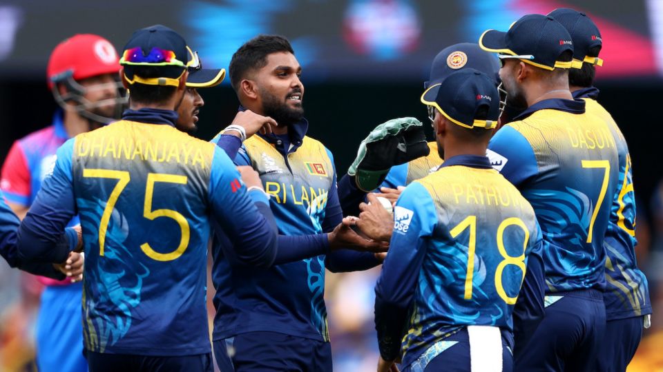 Wanindu Hasaranga got rid of Usman Ghani, caught at deep midwicket