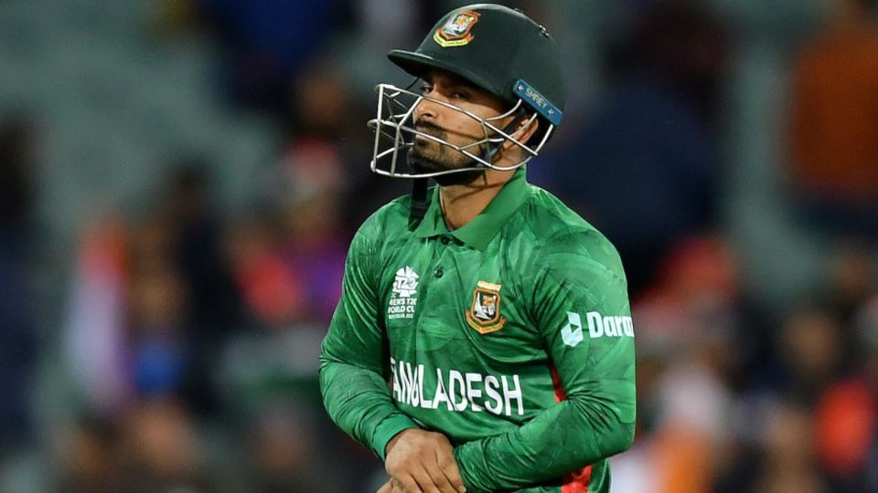 Litton Das slipped while running between the wickets