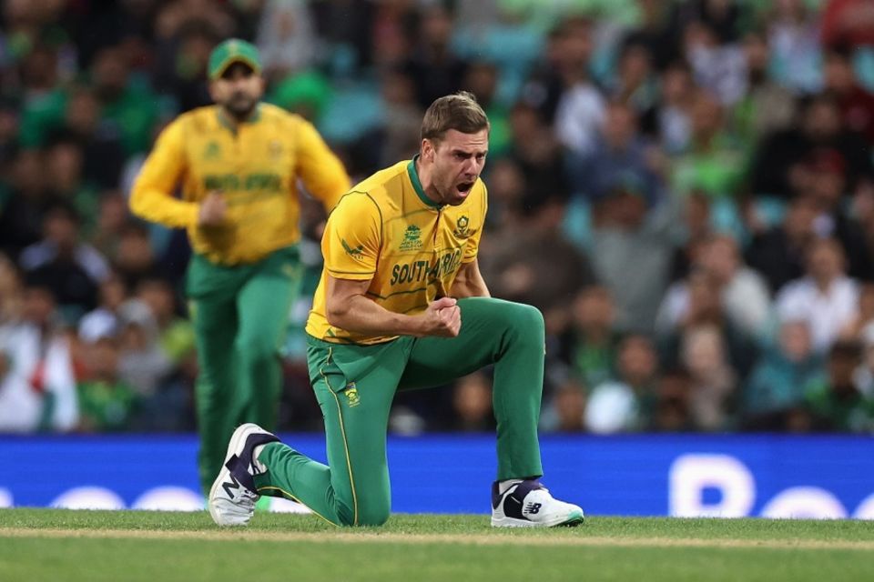 Anrich Nortje took four wickets but took a hammering in the end overs