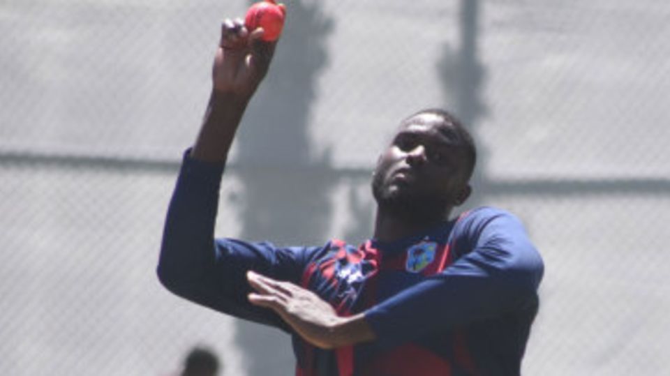 Jason Holder gets ready for the final warm-up match