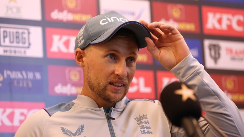 Joe Root talks to media ahead of the First Test in Rawalpindi