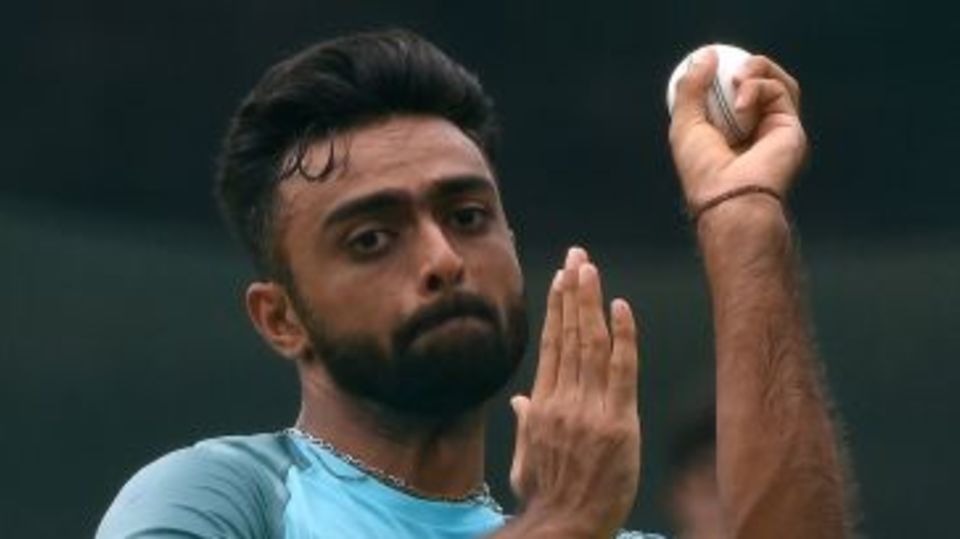 Jaydev Unadkat bowls at a training session