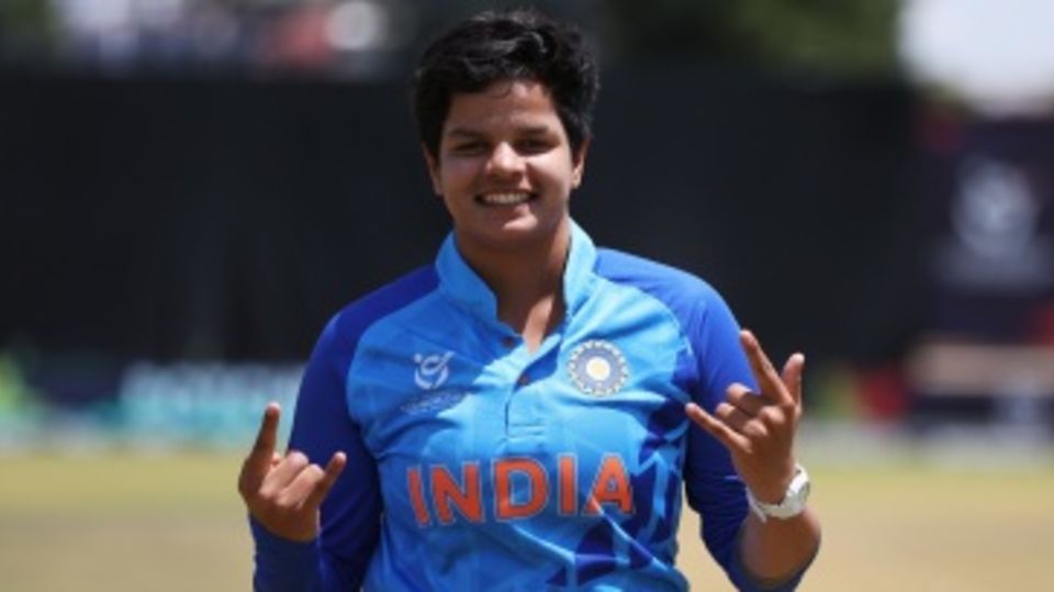 Shafali Verma poses on the eve of the final