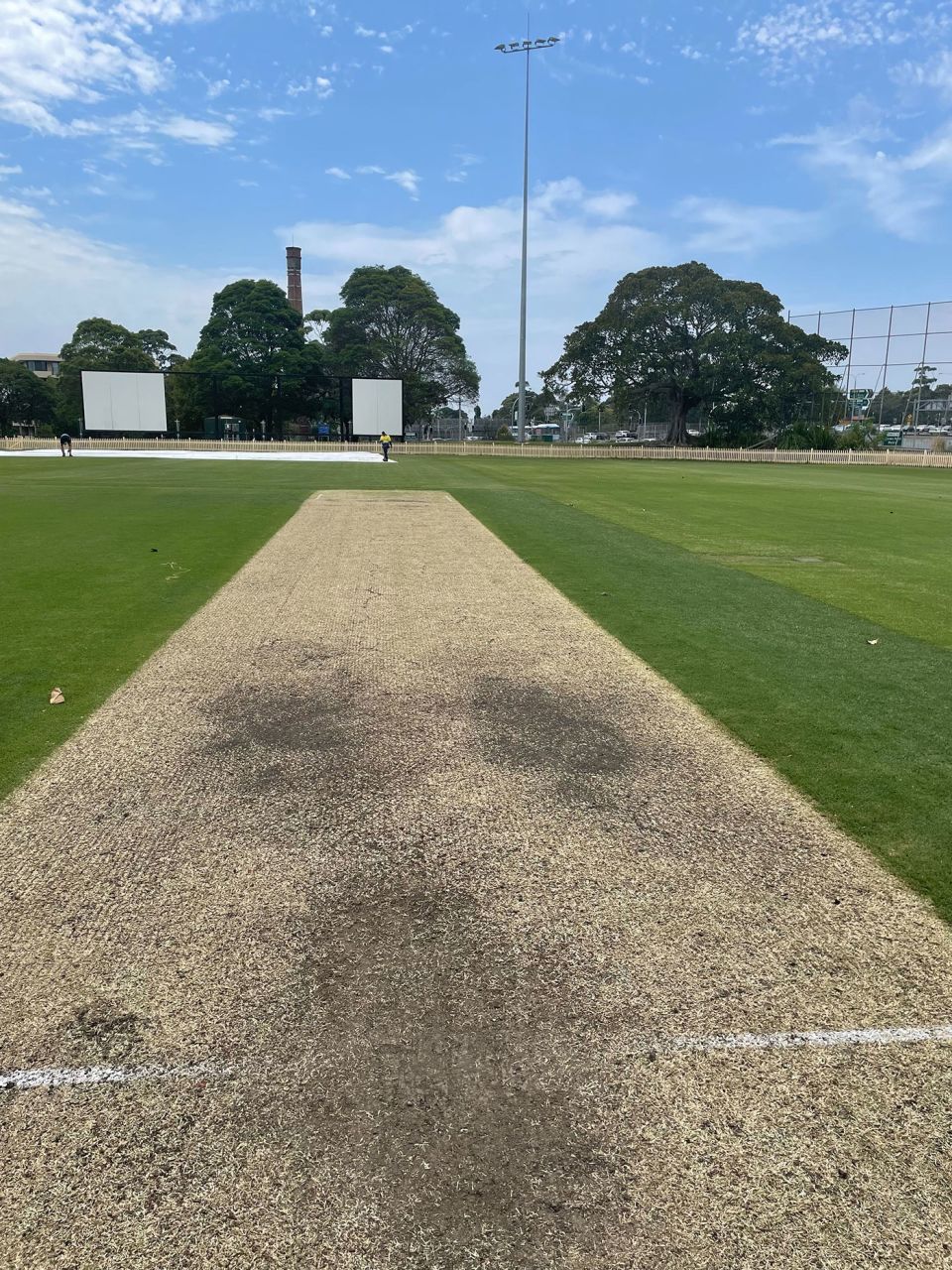 The specially prepared pitch Australia have trained on in Sydney