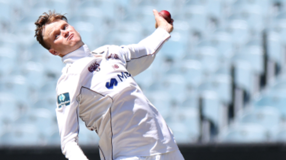 Matthew Kuhnemann in his delivery stride