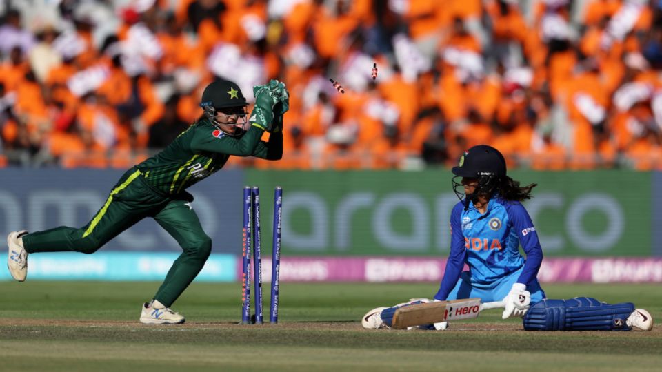 Rodrigues survived a stumping attempt by Muneeba Ali
