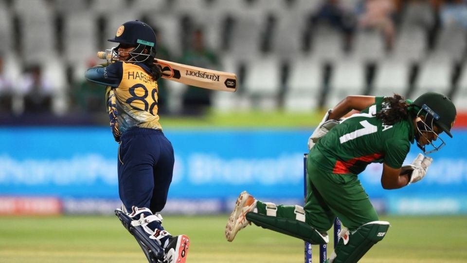 Harshitha Samarawickrama hit an unbeaten half-century to guide Sri Lanka home