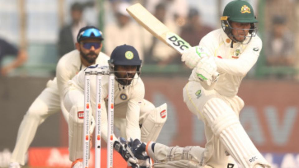 Usman Khawaja plays the reverse sweep