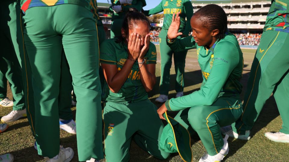 Shabnim Ismail and Ayabonga Khaka, South Africa's bowling stars, let the moment sink in
