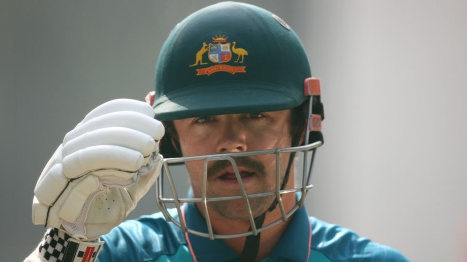 Travis Head looks on during Australia's last training session in Delhi