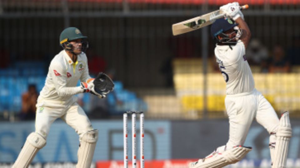 Cheteshwar Pujara hits a six