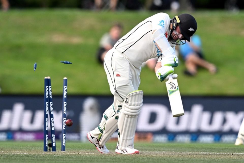 Tom Latham was bowled by a searing Asitha Fernando yorker