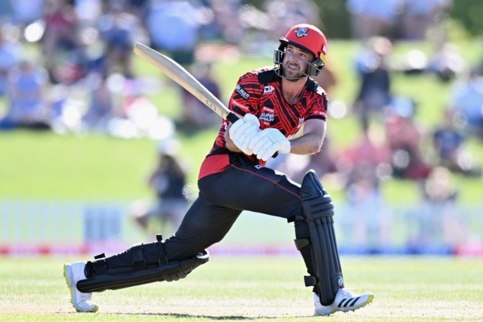 Chad Bowes played a number of attacking shots in the powerplay during the 2022-23 Super Smash