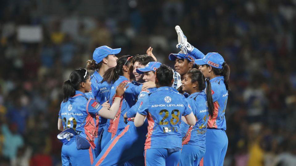 Wong celebrates after dismissing Alyssa Healy in the WPL eliminator