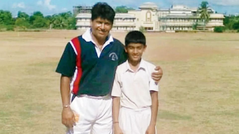 A young N Jagadeesan with Chandrakant Pandit, with whom he will reunite at Knight Riders