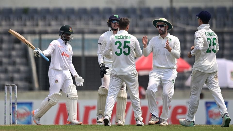 Andy McBrine returned Ireland's best bowling figures in their short Test history
