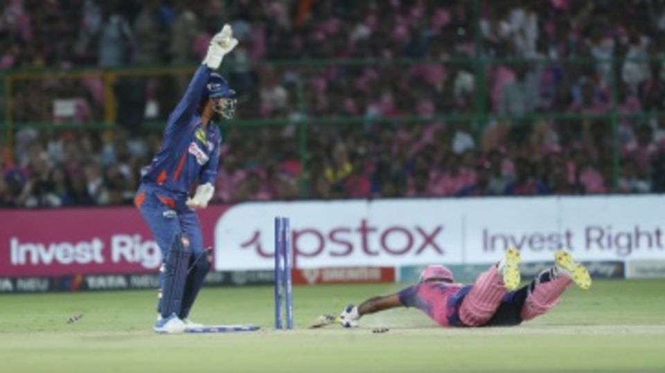 Sanju Samson fell short of his crease