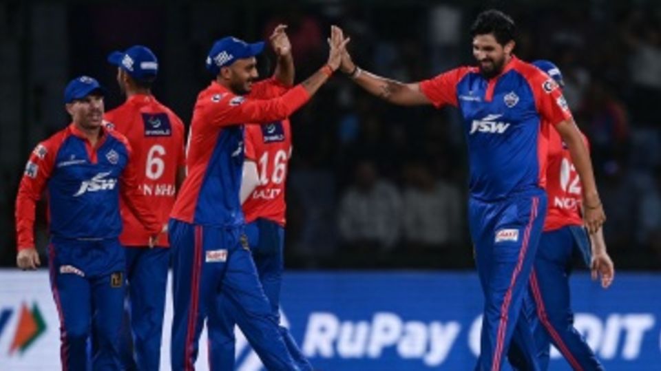 Ishant Sharma celebrates after dismissing Nitish Rana