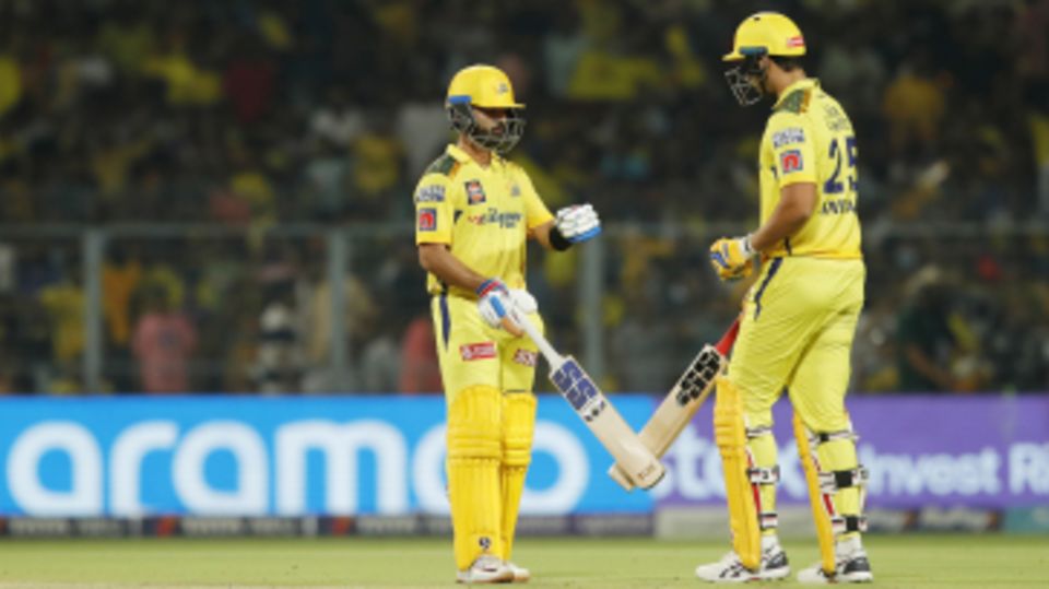 Ajinkya Rahane and Shivam Dube put on 85 in partnership, from 32 balls