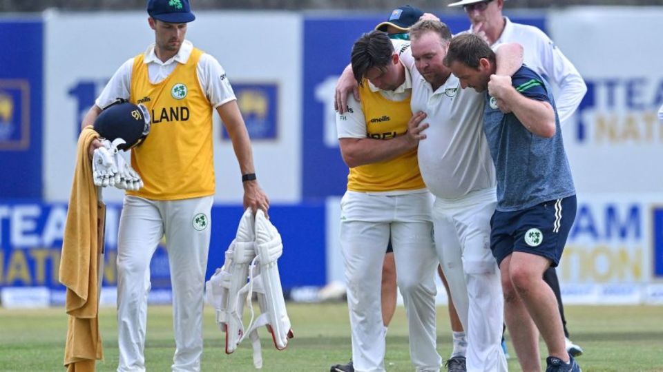 Paul Stirling had to retire hurt on 74 because of cramps