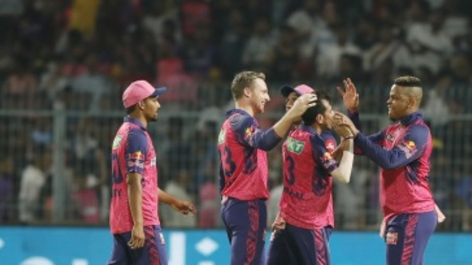 Yuzvendra Chahal is congratulated upon becoming the leading IPL wicket-taker