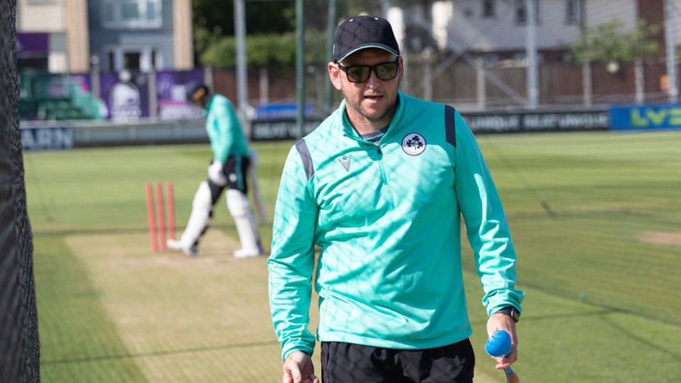 Ireland's batting coach, Gary Wilson, in the nets at Chelmsford