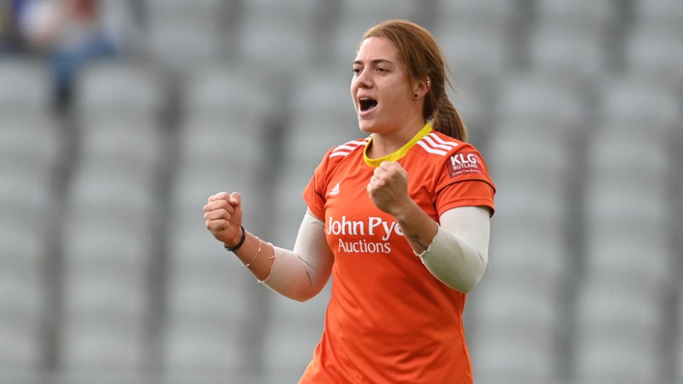 Nadine de Klerk celebrates a wicket for The Blaze