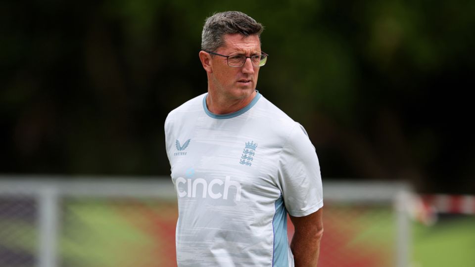 Jon Lewis looks on during England Women's training