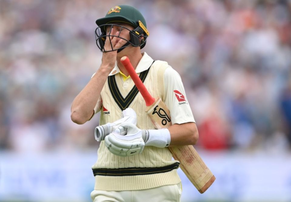 Marnus Labuschagne fell for a first-ball duck in the first innings at Edgbaston
