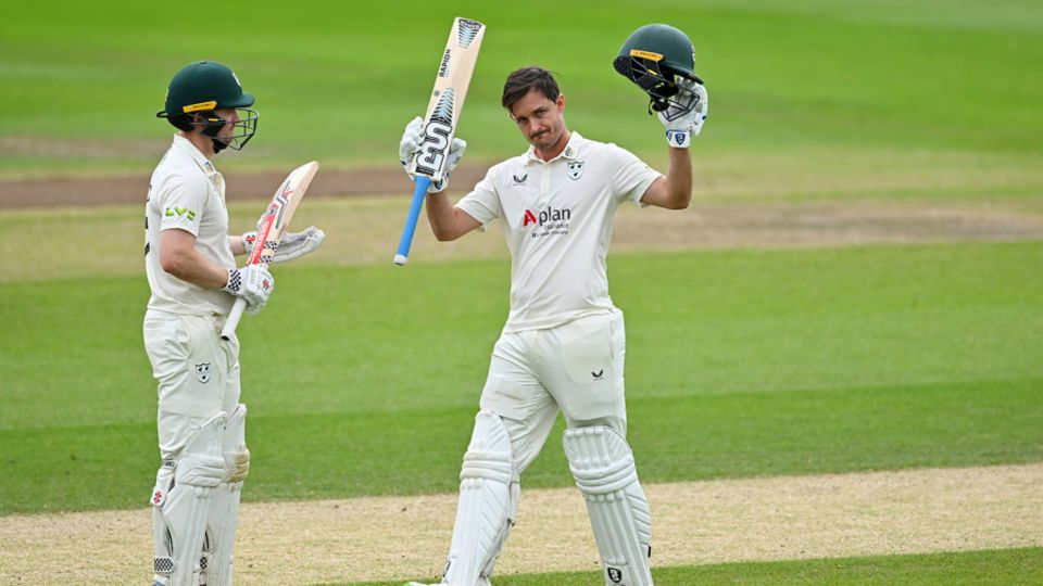 Roderick's first century of 2024 held the innings together after Shoaib Bashir's double strike