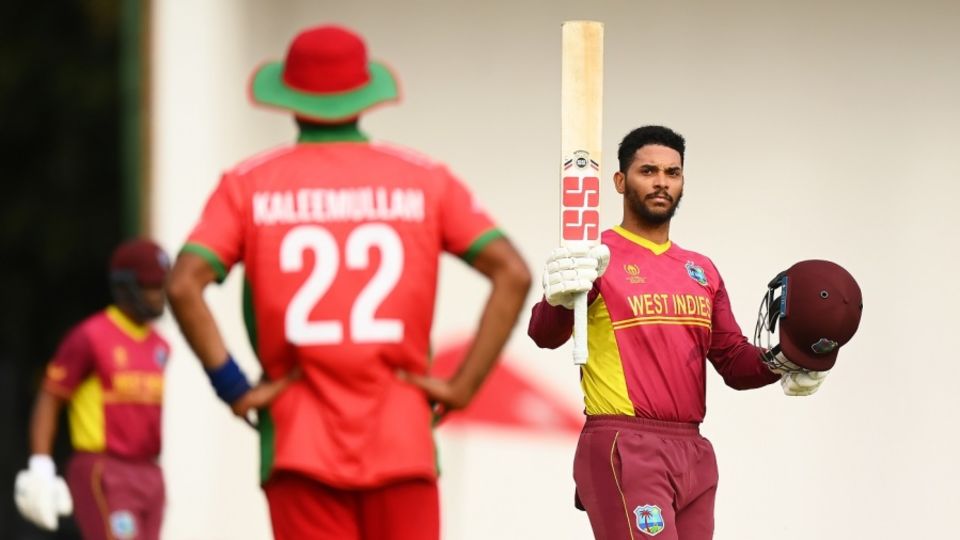 Brandon King celebrates his hundred