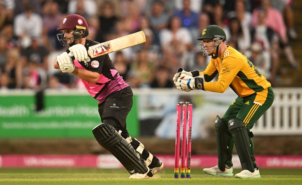 Lewis Gregory's unbeaten half-century saw Somerset home