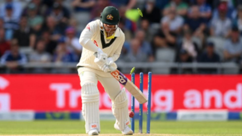 David Warner was bowled by Chris Woakes after another solid start