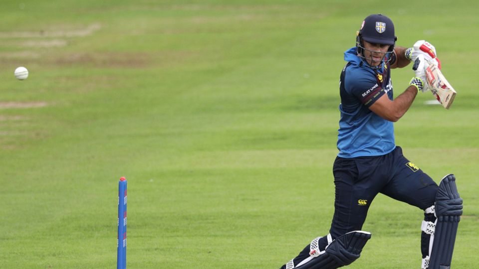 David Bedingham squeezes one away through backward point