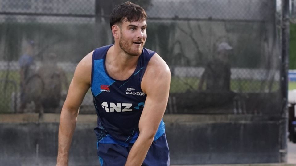 Ben Lister gets his arm rolling during training