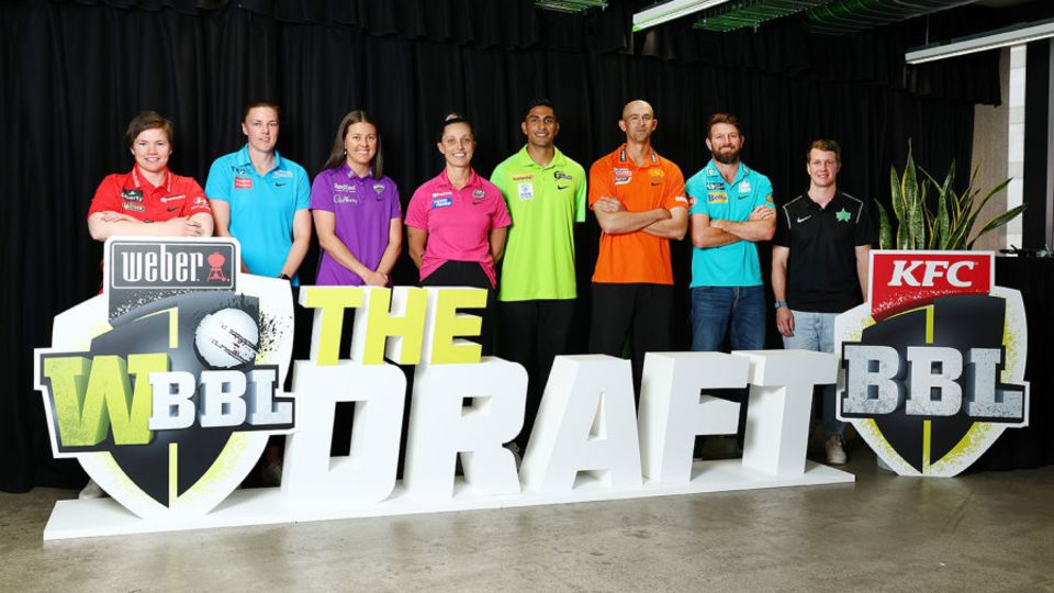 Representatives from each club at the launch of the WBBL and BBL drafts