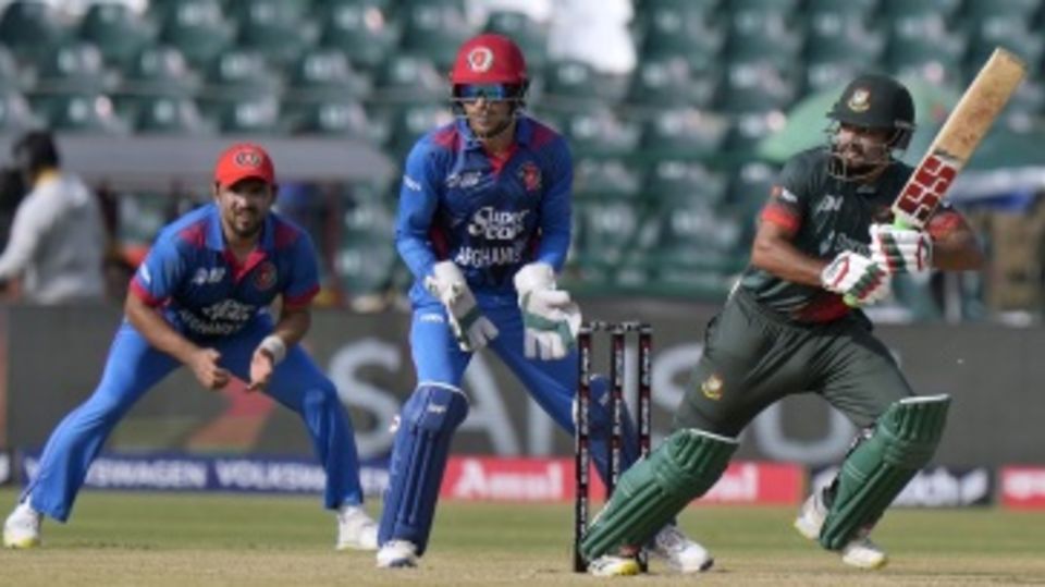 Najmul Hossain Shanto flicks through the leg side