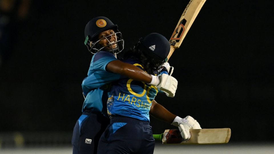 Harshitha Samarawickrama and Hasini Perera saw Sri Lanka through to the win