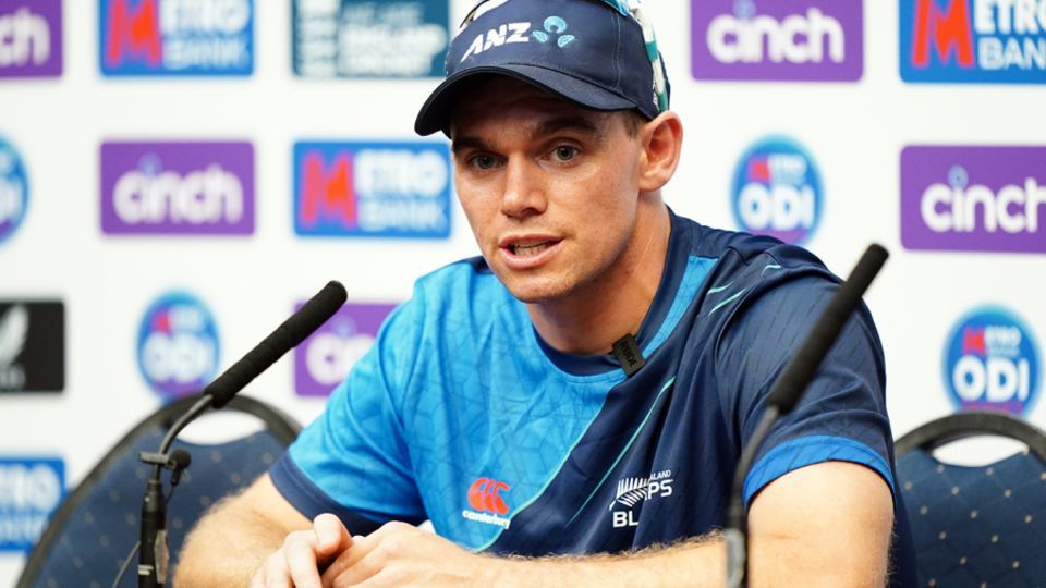 Tom Latham speaks to the media ahead of the first ODI