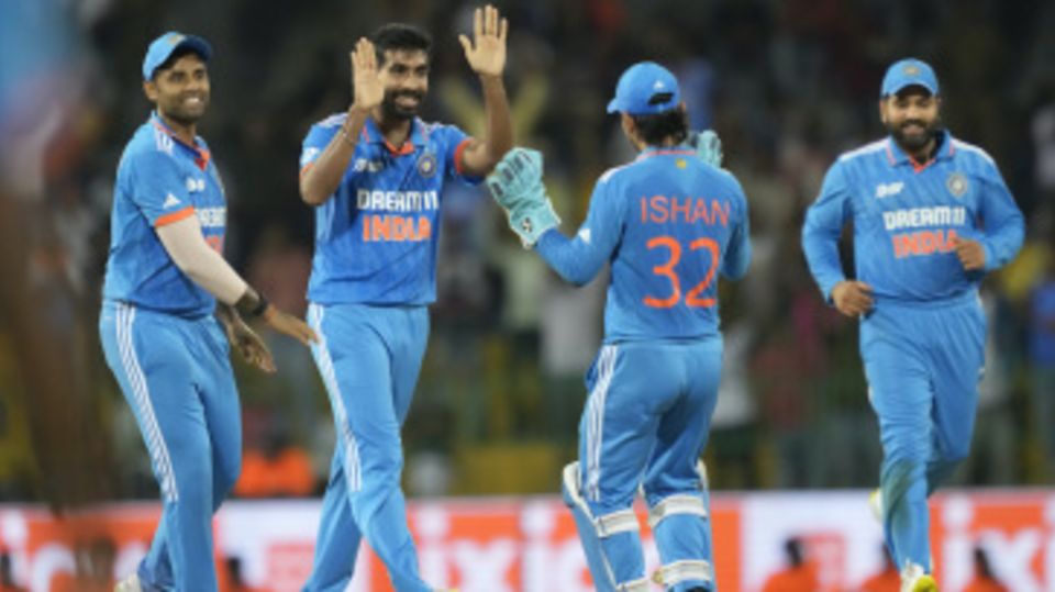 Jasprit Bumrah drew first blood in the fifth over