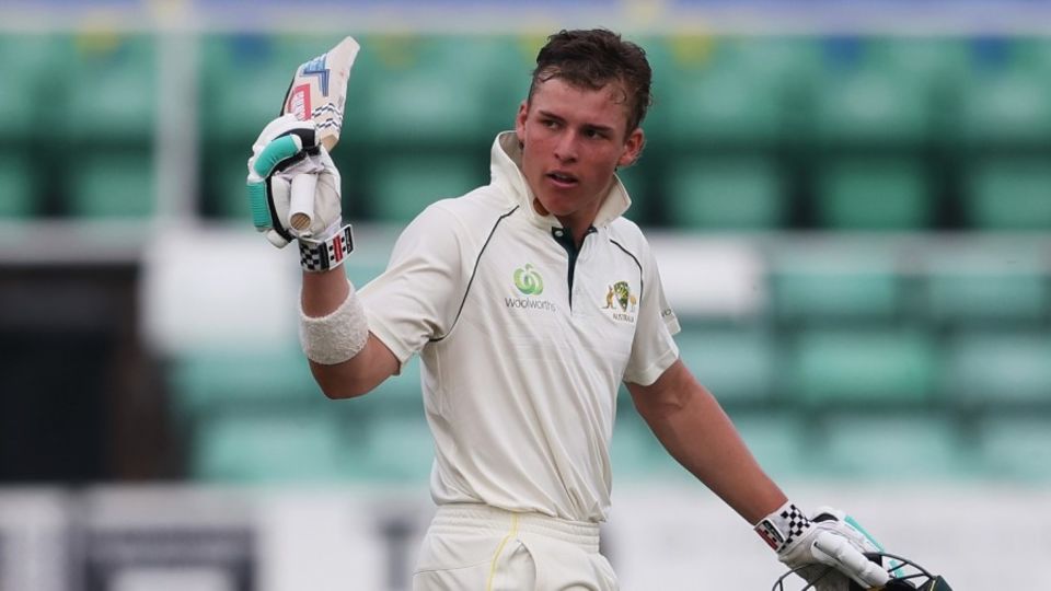 Harry Dixon celebrates a century for Australia's Under-19s