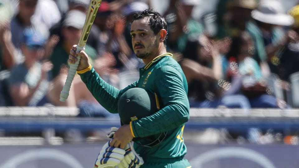 Quinton de Kock walks off for the last time in a home ODI
